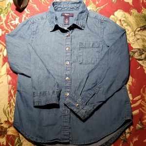 GapKids chambray long sleved collared shirt.